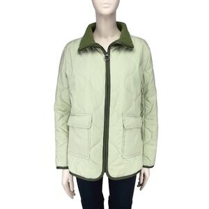 ELLEN TRACY Oversized Barn Light Weight Front Jacket Quilted Light Green sz‎ M